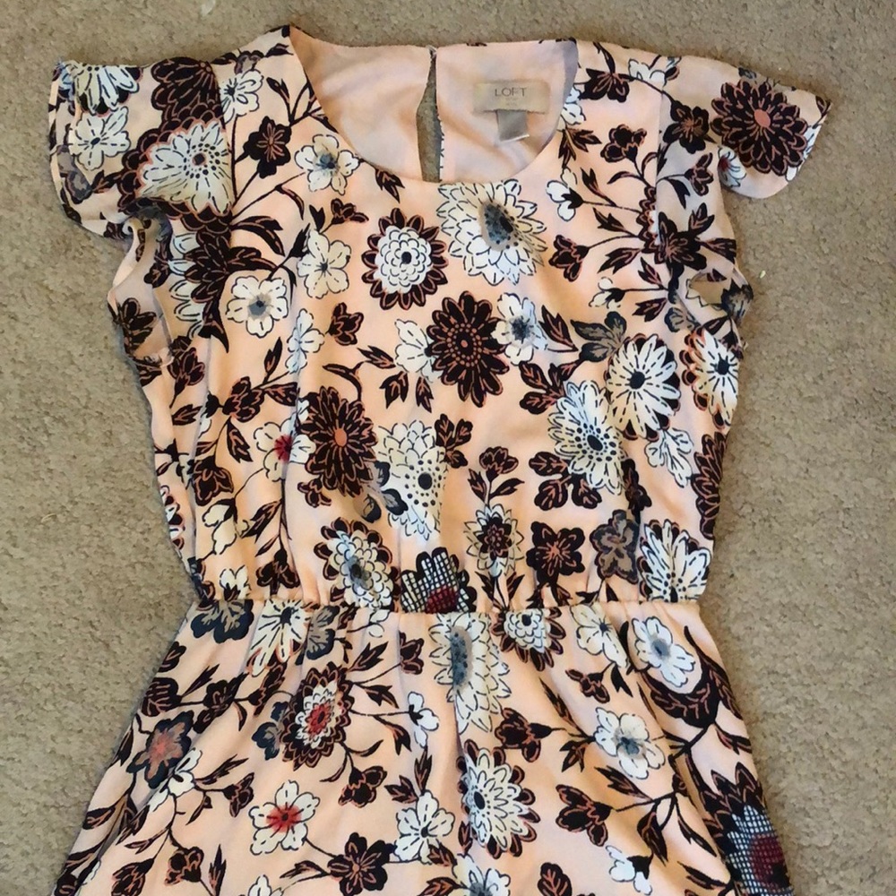 Flower dress with a light pink base from Loft